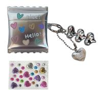 Cute Candy-Shaped Shockproof Protective Cover for Airpods 4/Pro/Pro2 - Sweet Heart TPU Case with Charging Port, Adorable Kawaii Gift for Valentine's Day (Silver,for Airpods 4)