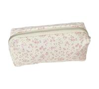 Cute Canvas Makeup Bag Large Floral Printing Makeup Bag Organizer for Women | Cute Stylish Design, Compact Dimension, Neat Storage For Cosmetics, Eye-shadow Brushes, Assorted Beauty Tools