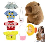 Cute Capibara Plush Toy - 25cm, Soft, Clothes and Accessories | Cute Fabric, Attractive Plush, Cartoon Doll for Kids, Adults, Festival Decorations, Soft