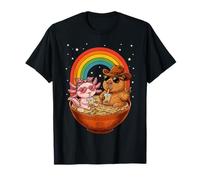Cute Capybara and Axolotl Kawaii Ramen Bubble Tea T-Shirt