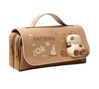 Cute Capybara and Panda Pencil Case, with Adorable Design, 21x10.5x5.5cm, Cute School Organizer, Animal Design Stationery Bag, Compact Size, for Pens, Markers and Notes