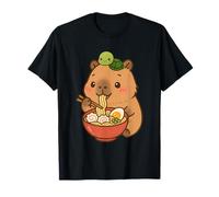 Cute Capybara and Turtle Backpack Ramen Kawaii Capibara Girl T-Shirt