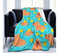 Cute Capybara Animal Pattern Blanket, Soft Blankets Flannel Bed Throw Cozy Lightweight Plush Gifts for Kids Boys Girls Women Men Sofa Couch Bedroom Living Rooms Warm All Season, Home Decor, 60"x50"