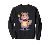 Cute Capybara Artist With Paintbrush Sweatshirt