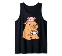 Cute Capybara Axolotl Gamer Video Game Animal Tank Top