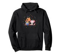 Cute Capybara Axolotl Graduation Ramen Boba Party Pullover Hoodie
