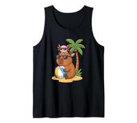 Cute Capybara Axolotl Summer Beach Vacation Animal Lovers Tank Top