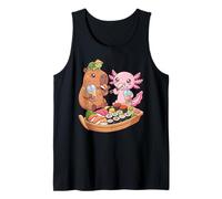 Cute Capybara Axolotl Sushi Nigiri Bubble Tea Anime Food Tank Top