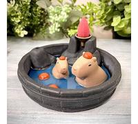 Cute Capybara Backflow Incense Burner, Capybara Incense Holder Waterfall, Kawaii Resin Back Flowing Incense Diffuser, gift for Capybara Lover, home Decor Ornament for Aromatherapy/Yoga (Black)