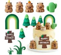 Cute Capybara Birthday Decorations,11PCS apybara Cake Topper Capybara Figure Party Supplies for Kids Themed Birthday Parties, Baby Showers Party Favors