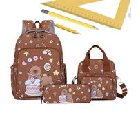 Cute Capybara Bookbag, Kids Backpack Set, Cartoon School Bag with Lunch Box and Pencil Pouch, Travel Backpacks, Girls Daily Carry Sets for Classroom and Outdoor Adventures