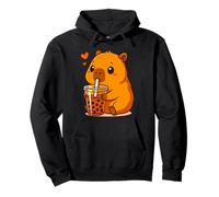 Cute Capybara Bubble Tea Boba Kawaii Drinking Milk Tea Pullover Hoodie