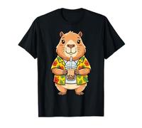 Cute Capybara Bubble Tea Hawaiian Shirt T-Shirt
