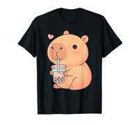 Cute Capybara Bubble Tea Kawaii Anime Capybaras Lover Girls T-Shirt