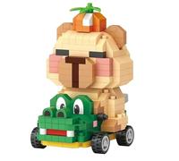 Cute Capybara Building Block Set, Creative Capybara & Crocodile Car Construction Toy, 225Pcs Mini Building Bricks for Home Decor & Stress Relief, Birthday Gifts