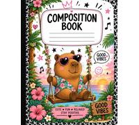 Cute Capybara Composition Book: Wide Ruled Notebook for School, Notes & Journaling | Tropical Cover | 120 Pages | 8.5 x 11 Inches | Perfect for Kids, Teens & Adults