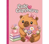 Cute Capybara Composition Notebook Wide Ruled 7.5" x 9.25": Pink coquette Capybara Notebook for Girls