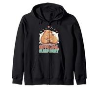 Cute Capybara Cozy Sleep Design Valentine Theme Zip Hoodie