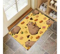 Cute Capybara Door Mats Indoor Doormat Washable For Pets Door Matts Duty Non-Slip Entrance Mat Super Absorbent Front Doormat, Cartoon Animals For Kitchen Bathroom Yellow, 40 X 60 Cm