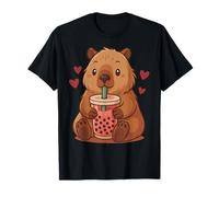 Cute Capybara Drinking Boba Bubble Tea Kawaii Animal Lover T-Shirt