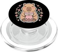 Cute Capybara Drinking Bubble Tea Capy Animal Lover PopSockets PopGrip for MagSafe