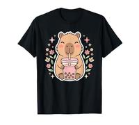Cute Capybara Drinking Bubble Tea Capy Animal Lover T-Shirt