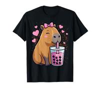 Cute Capybara Drinking Bubble Tea, for Girls T-Shirt