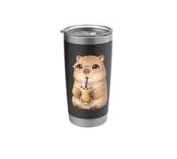 Cute Capybara Drinking Bubble Tea with Pink Glasses Stainless Steel Insulated Tumbler