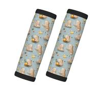 Cute Capybara Duck Print Luggage Handle Wraps for Suitcase, Soft Travel Luggage Handle Cover Tags Identifiers for Suitcases