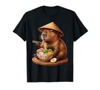 Cute Capybara Eating Ramen Noodles Funny Japan Kawaii Anime T-Shirt