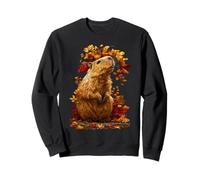 Cute Capybara Fall Leaves Forest Animal Autumn Aesthetic Sweatshirt