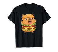 Cute Capybara Fast Food Burger Character T-Shirt