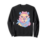 Cute Capybara Floral Portrait Animal Lover Graphic Pastel Sweatshirt