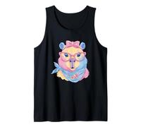 Cute Capybara Floral Portrait Animal Lover Graphic Pastel Tank Top
