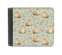 Cute Capybara Flowers Small Billfold Wallet Front Pocket Card Holder Slim Passport Purse for Men Women