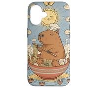 Cute Capybara Funny Graphic Kawaii Ramen And Sun Tarot Case for iPhone 16