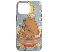 Cute Capybara Funny Graphic Kawaii Ramen And Sun Tarot Case for iPhone 16 Pro Max