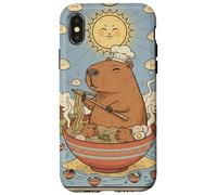 Cute Capybara Funny Graphic Kawaii Ramen And Sun Tarot Case for iPhone X/XS