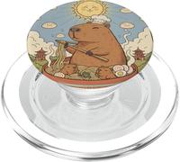 Cute Capybara Funny Graphic Kawaii Ramen And Sun Tarot PopSockets PopGrip for MagSafe