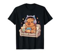 Cute Capybara Gamer Kawaii Gaming Aesthetic Chill Vibes T-Shirt