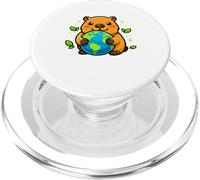 Cute Capybara Hugging Earth Day Environmental Awareness PopSockets PopGrip for MagSafe