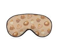 Cute Capybara in Cups on Dots Sleep Mask with Adjustable Strap for Sleeping Block Light Eye Sleep Shade Cover One Size