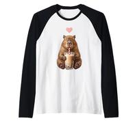 Cute Capybara Kawaii Anime Drinking Bubble Tea Lover Girls Raglan Baseball Tee