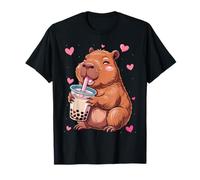 Cute Capybara Kawaii Anime Drinking Bubble Tea Lover Girls T-Shirt