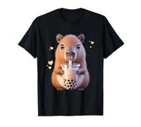 Cute Capybara Kawaii Anime Drinking Bubble Tea Lover Girls T-Shirt
