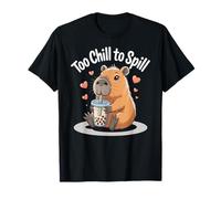 Cute Capybara Kawaii Drinking Bubble Tea T-Shirt