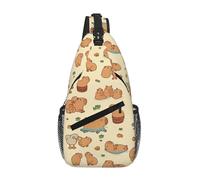 Cute Capybara Loves Bubble Tea Thermal Chest Bags Crossbody Sling Bag Travel Hiking Sports Backpack Casual Lightweight Daypack