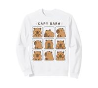 Cute Capybara Mood Grid Funny Kawaii Animal Expression Art Sweatshirt