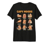 Cute Capybara Moods Graphic Animal Lover Fun Premium T-Shirt