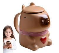 Cute Capybara Mug - Capybara with Heart Mug, Capyybara Mugs | Funny Animal 3D Shape Mugs | Cartoon Capyy Bara Funny Animal Coffee Cup, Ceramic Coffee Muggs for Husband Wife